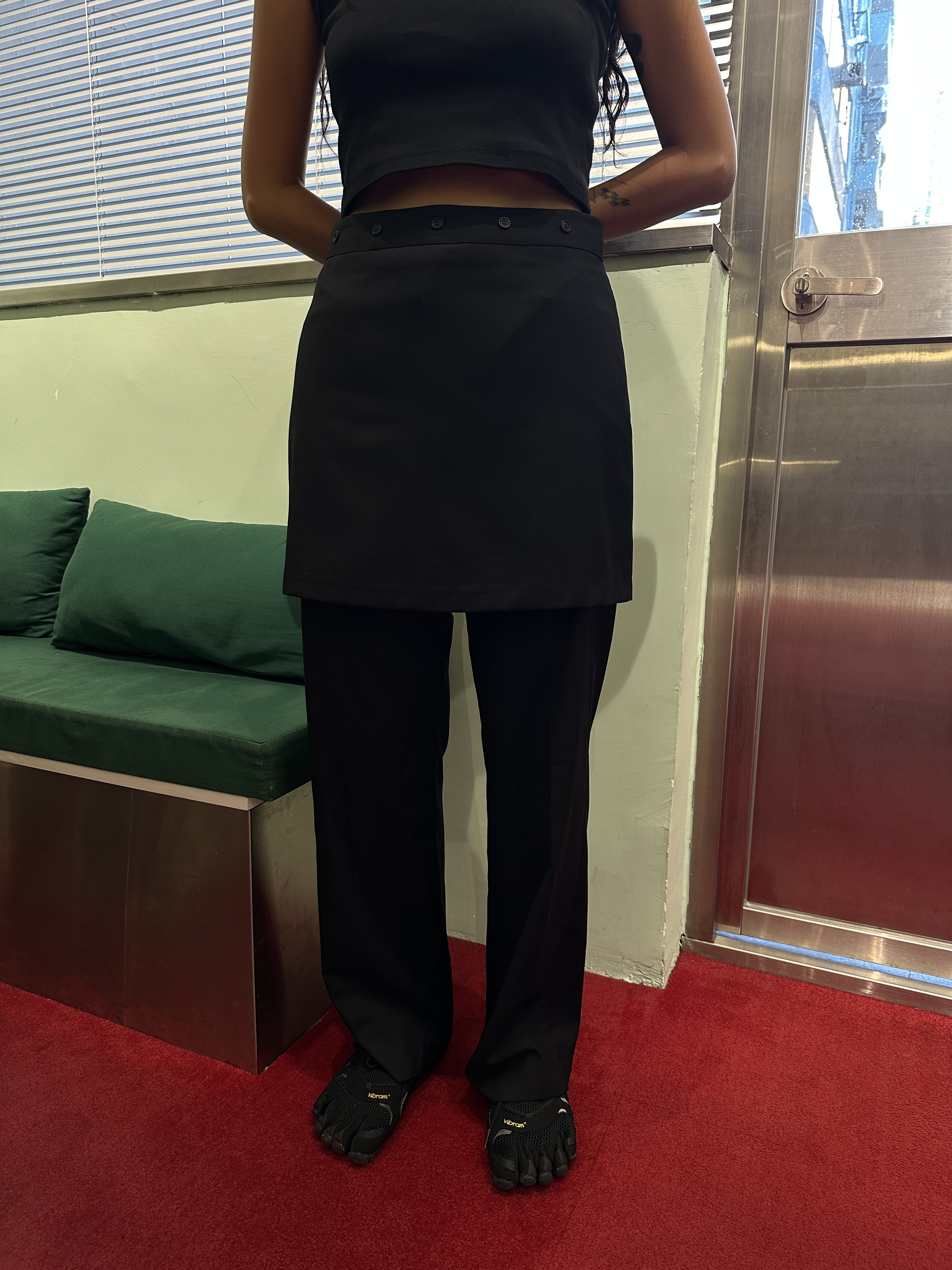 Button suit mini skirts