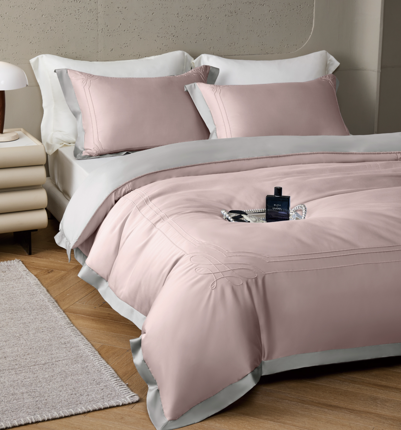 120支頂級天絲四季被床包枕頭套四件組 安德烈(赤紫)