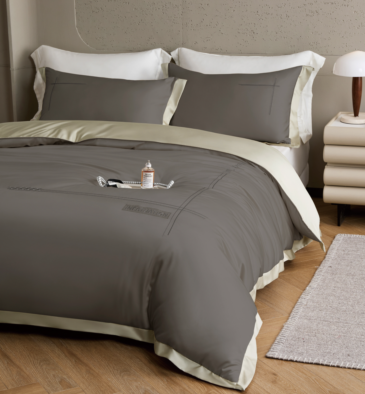 120支頂級天絲四季被床包枕頭套四件組  奧歇爾(霧迷)