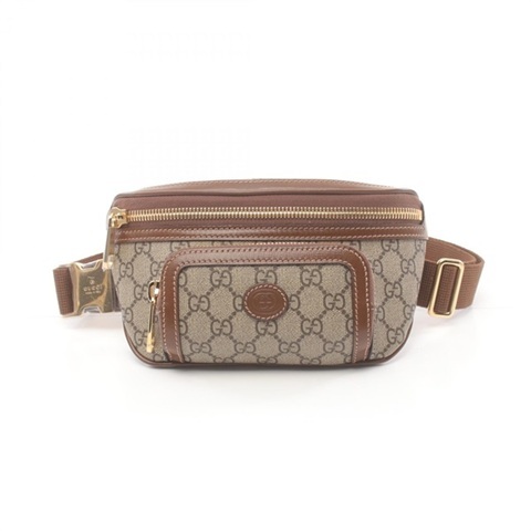 [E] GUCCI BEIGE BELT BAG INTERLOCK G WAIST BUM BAG, 68293392THG-8563 (EGC58)
