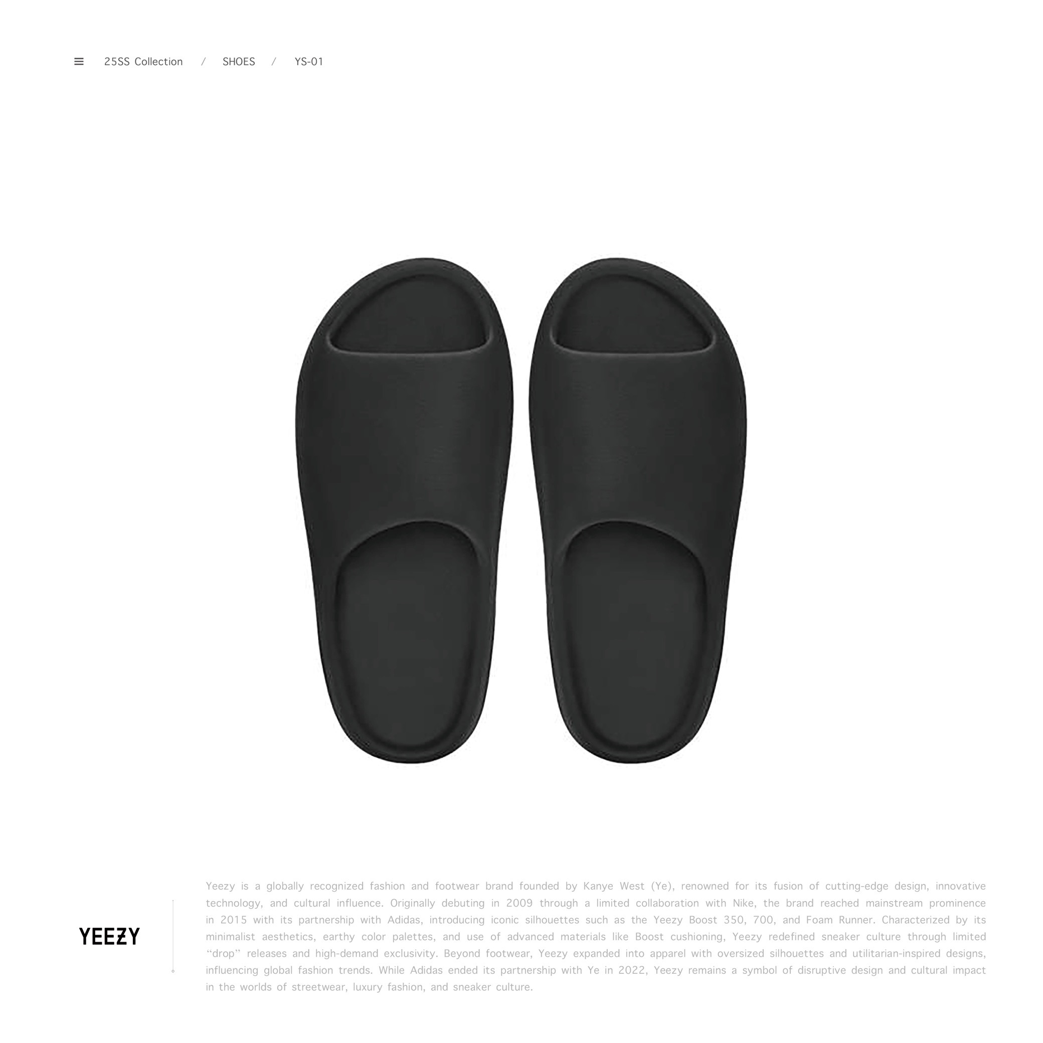 [ 預約販売 ] Yeezy Slider“ YS-01 “