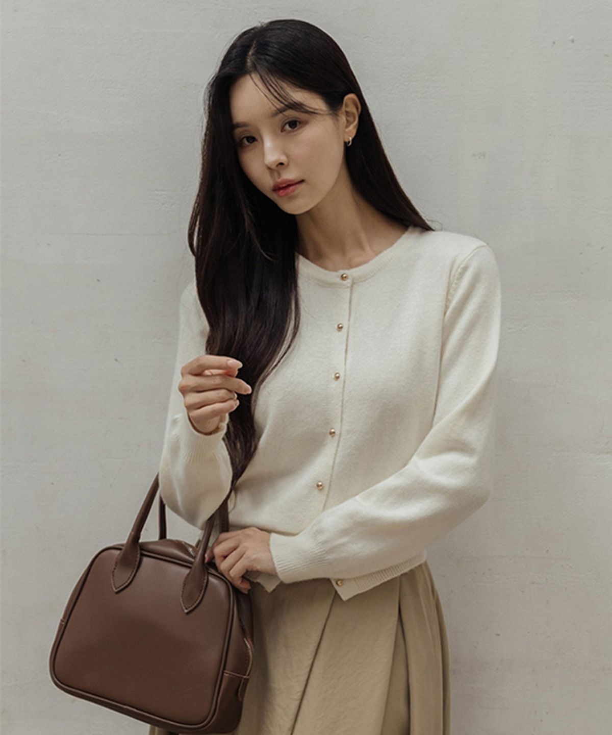 FRENCHCHIC Wool Gold button Knit Cardigan