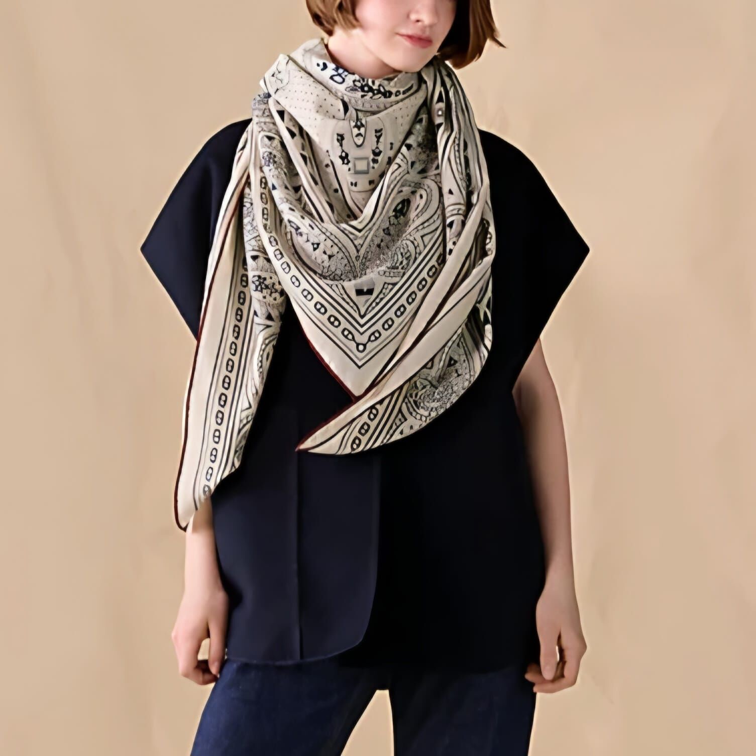 Hermès cashmere scarf 140