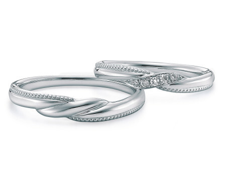 Touching Heart - Thoughtful 18K 白金 結婚戒指