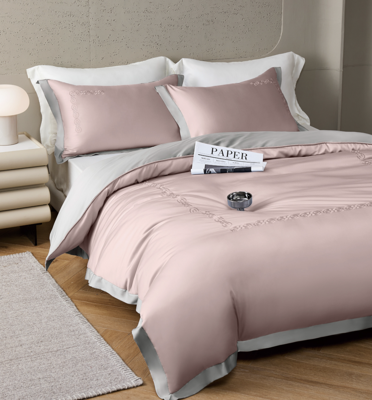 120支頂級天絲四季被床包枕頭套四件組 達維塔(赤紫)