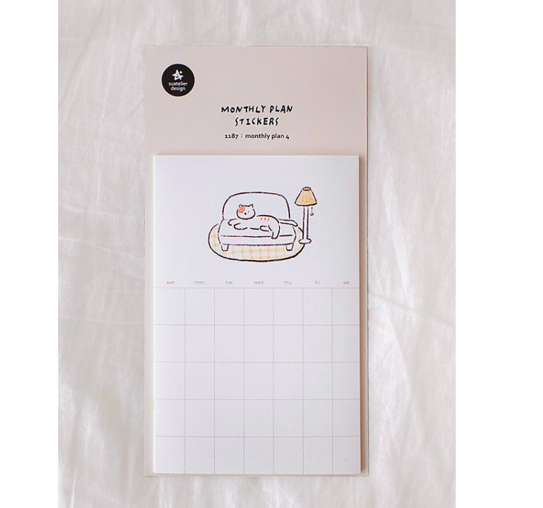 貓咪 週計畫便利貼 #1187｜韓國Suatelier
