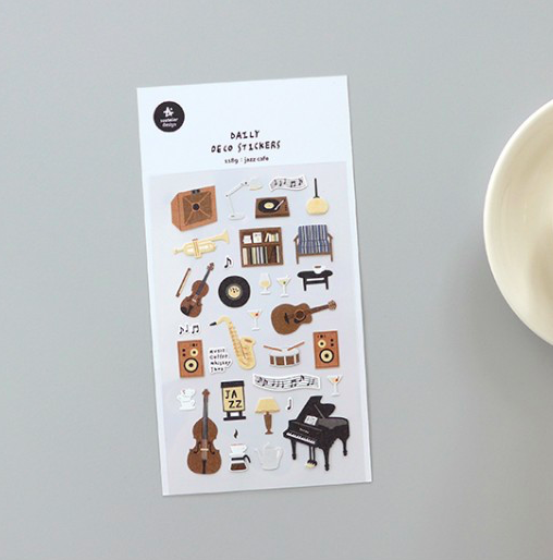 爵士咖啡廳 手帳貼紙 #1189｜韓國Suatelier