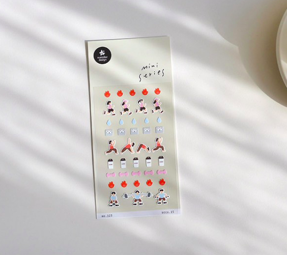 健身 迷你手帳貼紙 123｜韓國Suatelier