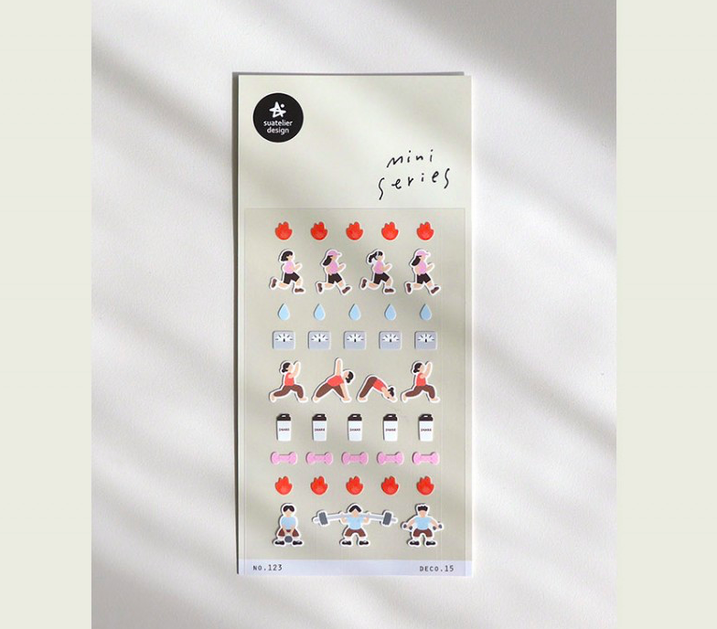 健身 迷你手帳貼紙 123｜韓國Suatelier