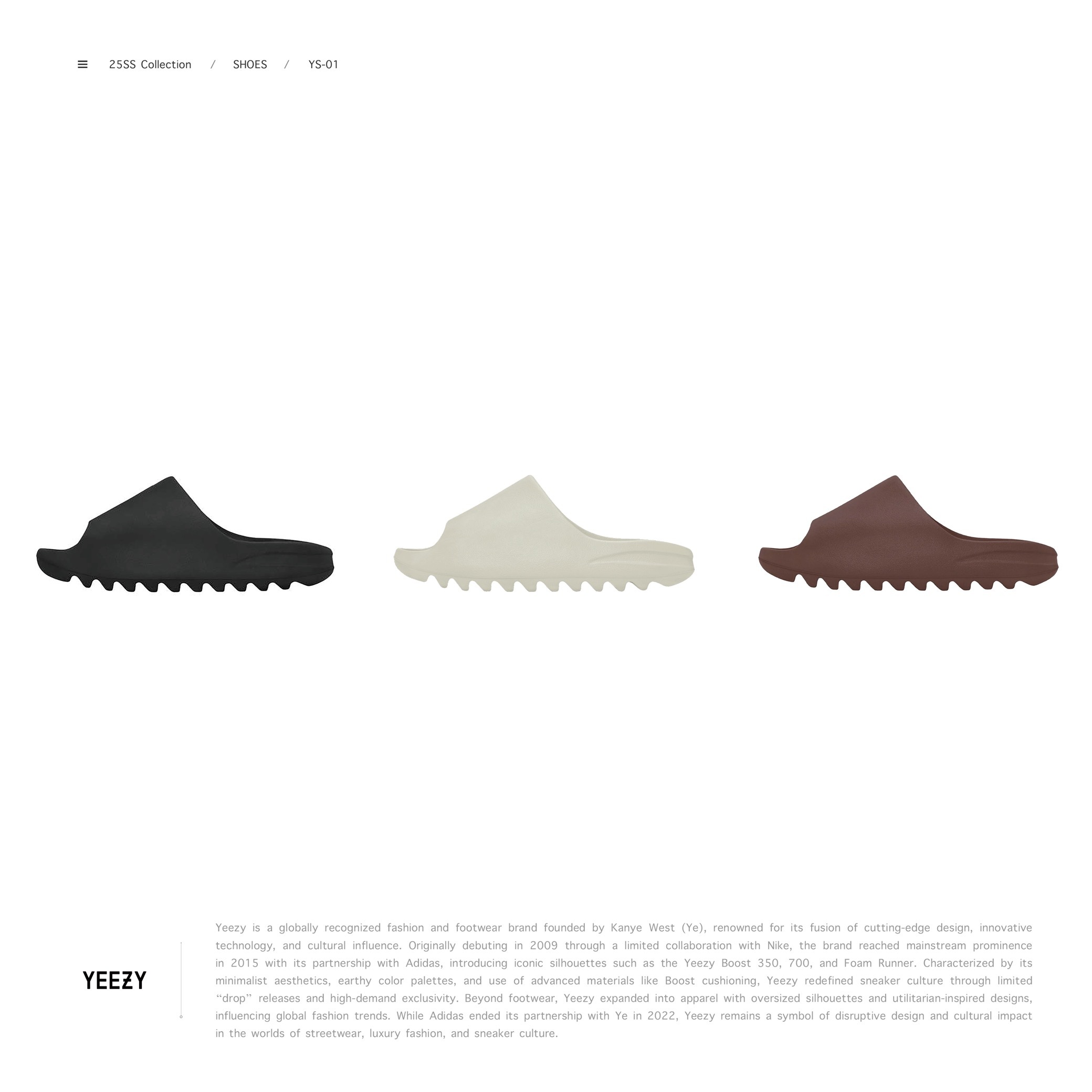 [ 預約販売 ] Yeezy Slider“ YS-01 “