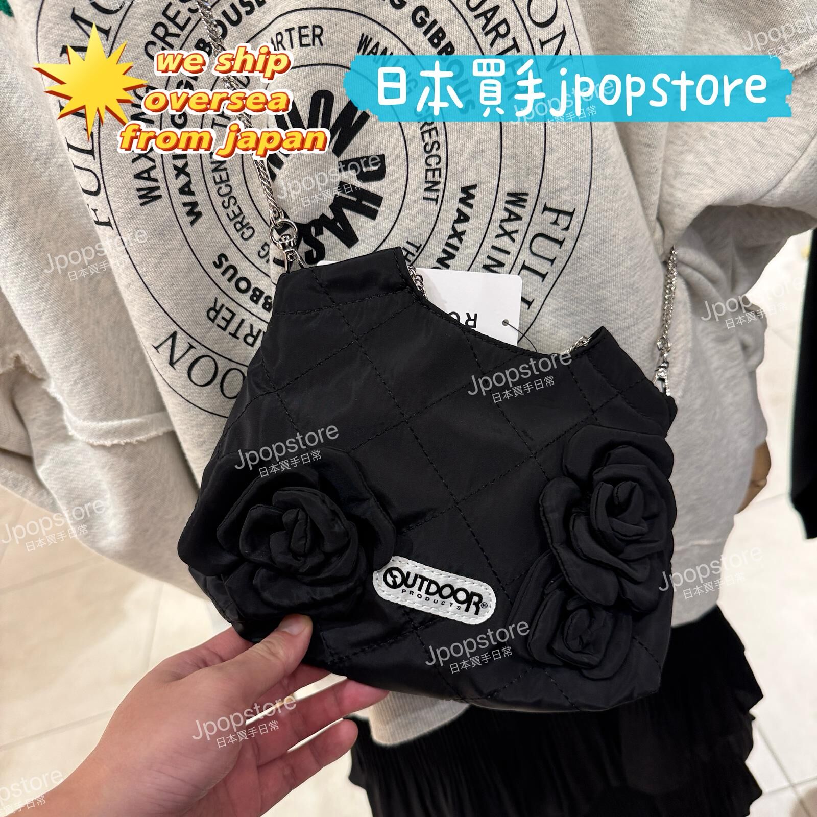 「ROSE BUD」(OUTDOOR) FLOWER QUILTING MINI BAG