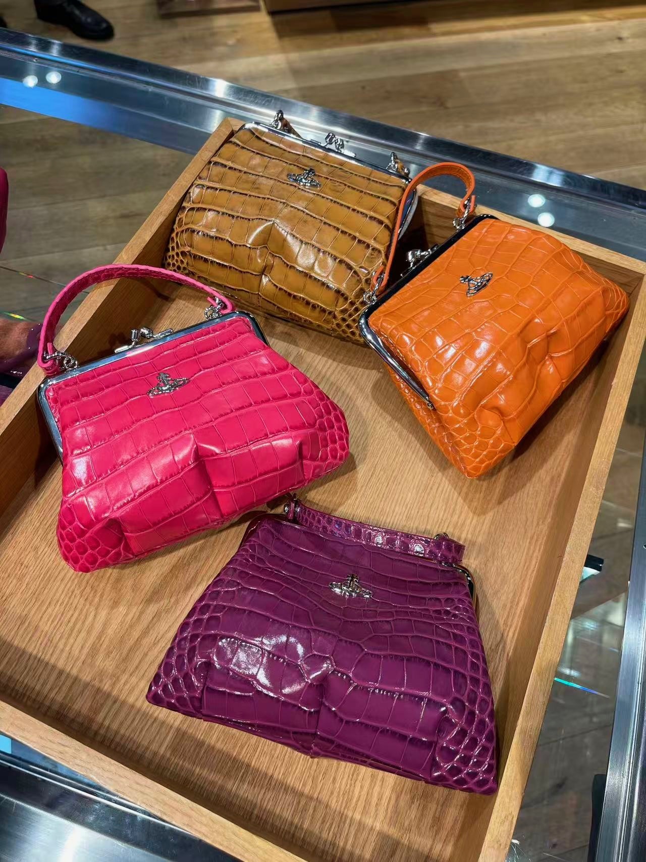 Vivienne Westwood Granny Frame Purse croc print bag 3 colors