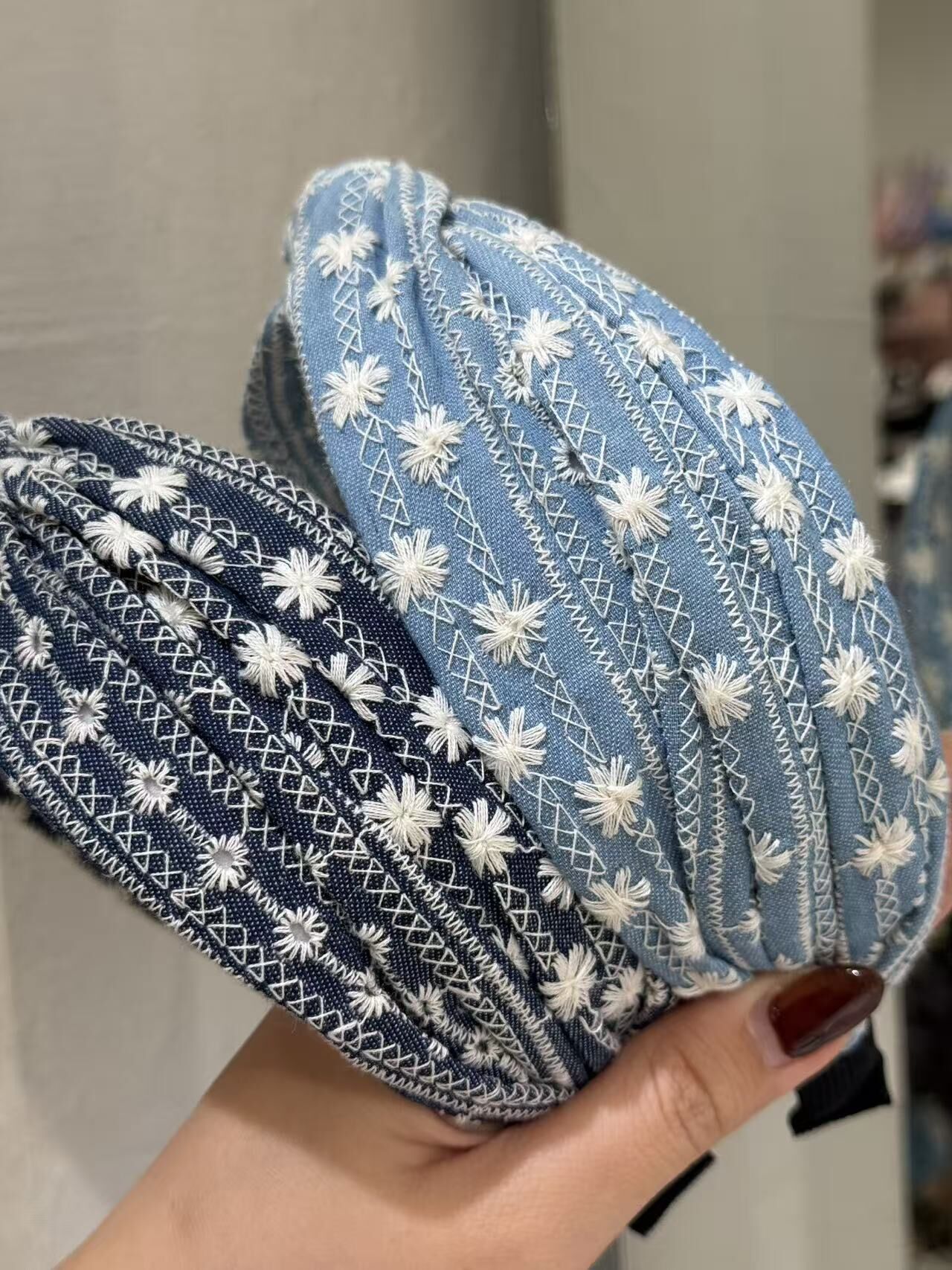 兩色民族風刺繡頭箍