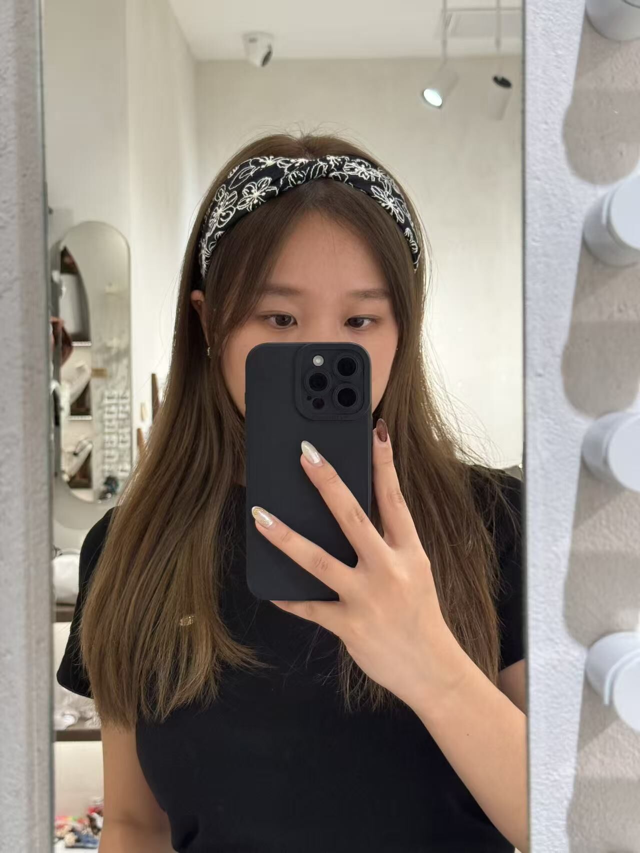 兩色花花刺繡頭箍