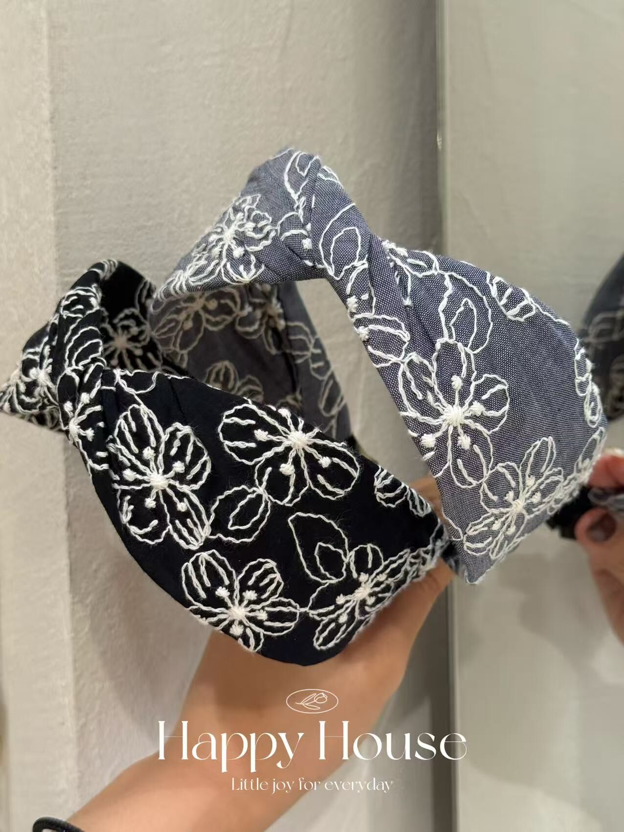 兩色花花刺繡頭箍