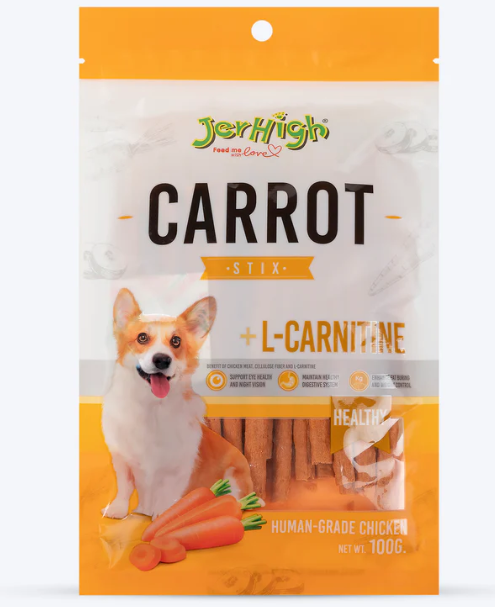 JerHigh小食 Carrot Stick 紅蘿蔔雞肉條100g犬食