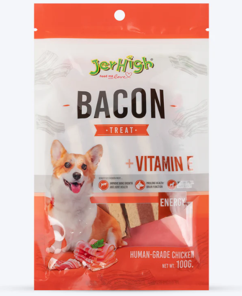JerHigh小食 Bacon 煙雞肉片 100g犬食