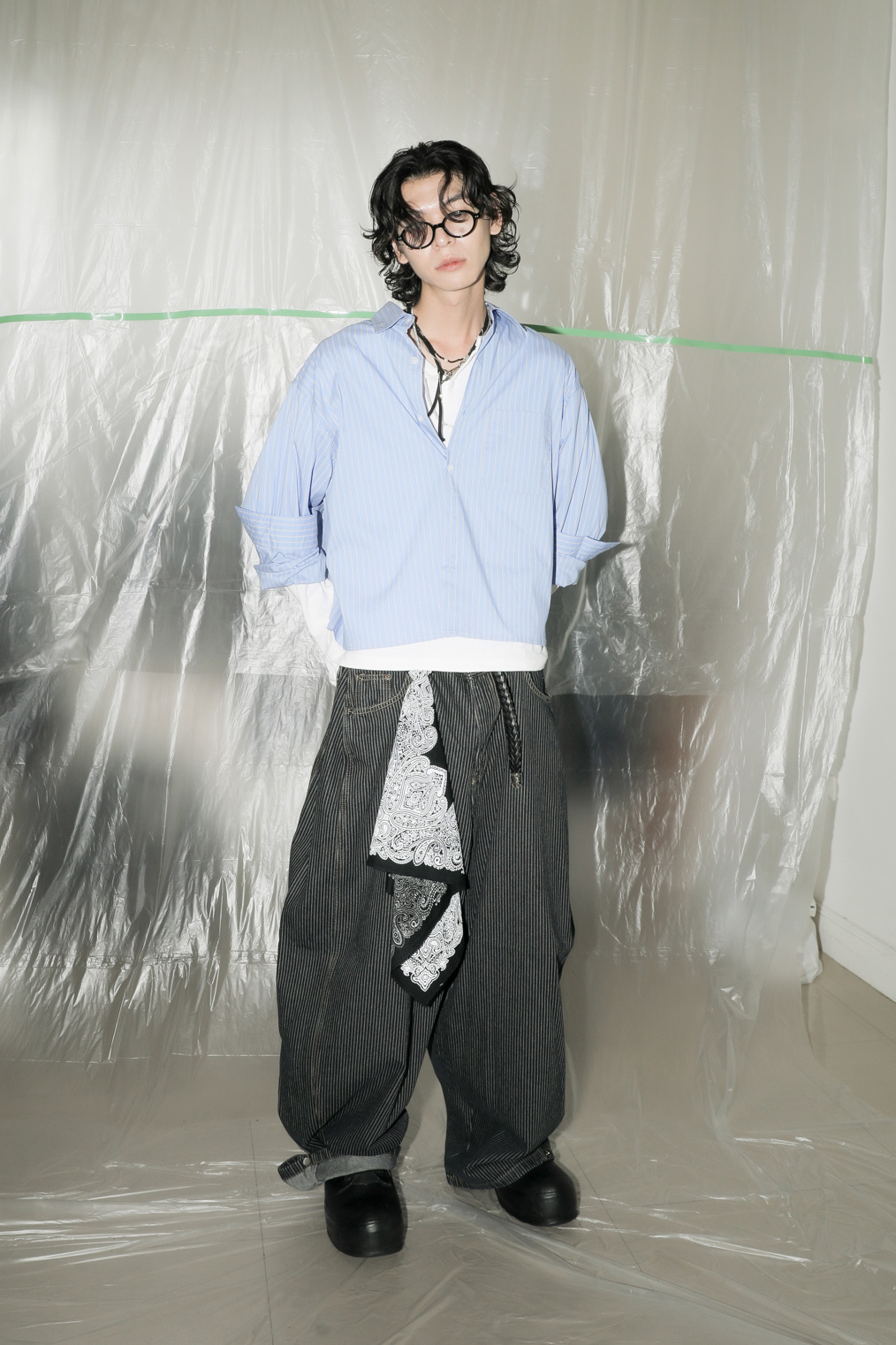 Cropped Stripe Shirt #襯衫