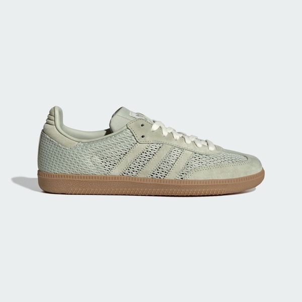 Adidas 愛迪達 Samba OG W KK3529 女 運動休閒鞋 德訓鞋 簍空 編織 舒適 淺灰綠