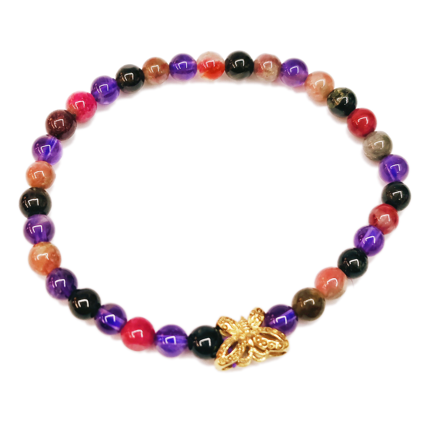 蝴蝶&紫晶碧璽手珠6mm【十方】155121