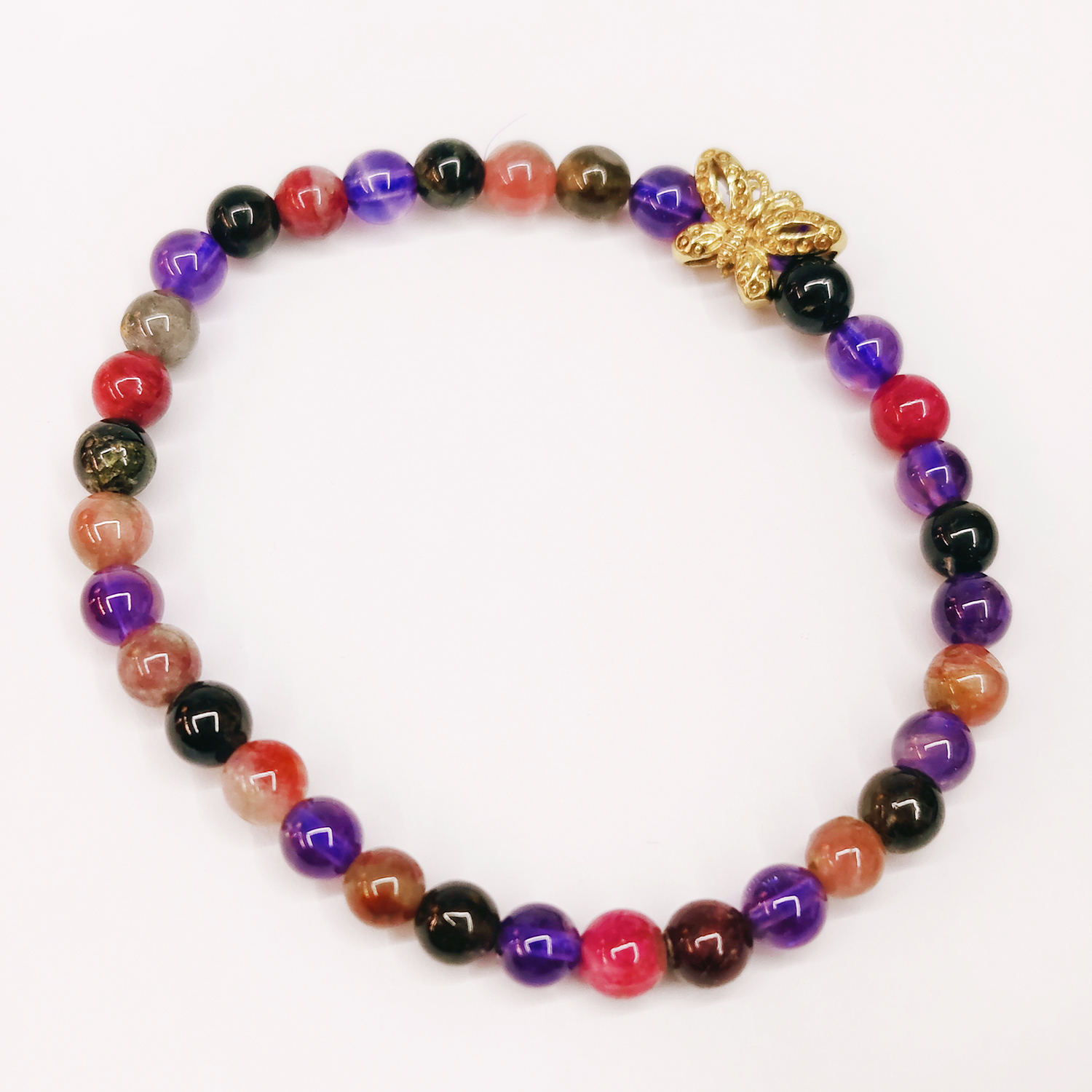 蝴蝶&紫晶碧璽手珠6mm【十方】155121