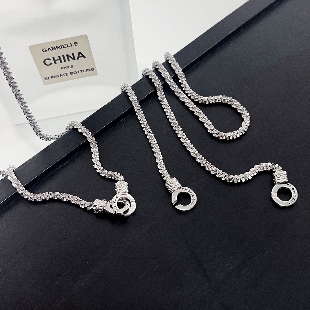 飾品 項鍊 女生項鍊 純銀項鍊 S925 雙環扣項鍊 鎖骨鏈 短項鍊 百搭 穿搭配件 設計款 高級感 輕奢 送女友565