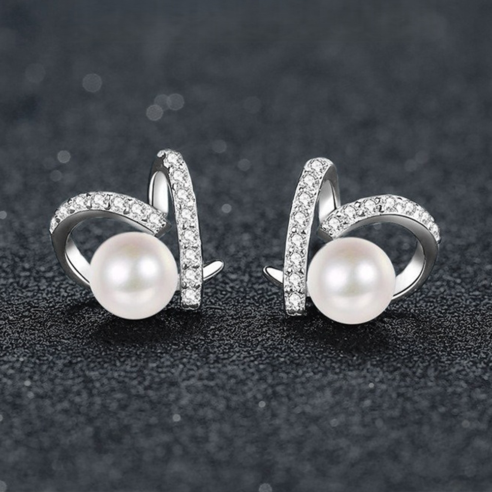 飾品 耳環 純銀耳環 女生耳環 莫桑鑽 珍珠耳環 愛心耳環 淡水珍珠 S925 耳釘 耳飾 高級感 百搭 送女友 560