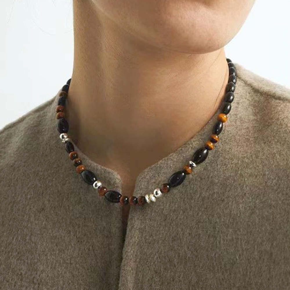 飾品 項鍊 手鍊 耳環 虎眼石項鍊 串珠項鍊 垂墜耳環 串珠手鍊 天然石 復古項鍊 鎖骨鏈 毛衣鏈 高級感 輕奢 552