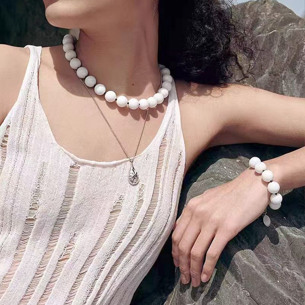 飾品 手鍊 項鍊 女生項鍊 禮物 手鍊女 串珠手鍊 圓珠項鍊 串珠項鍊 法式項鍊 鎖骨鏈 穿搭配件 短項鍊 高級感548