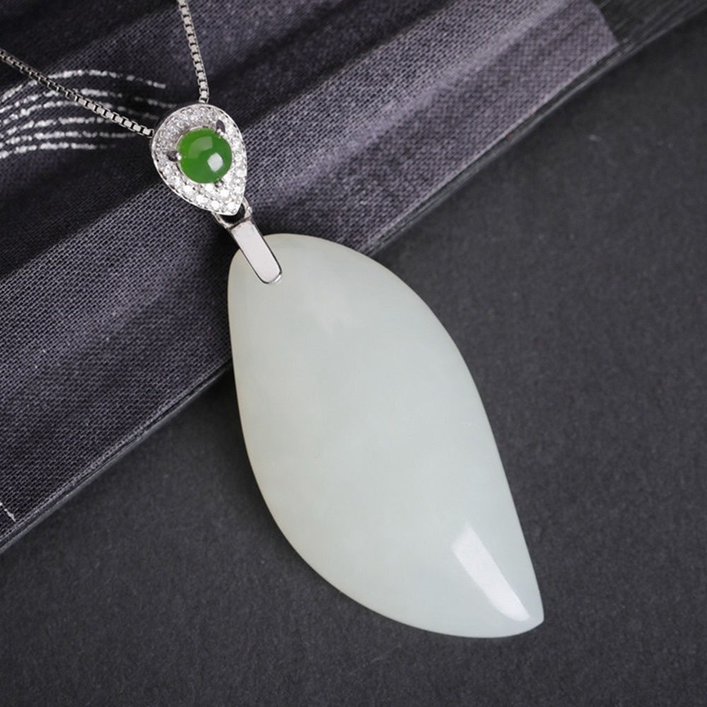 飾品 項鍊 純銀項鍊 女生項鍊 和田玉項鍊 玉項鍊 天然玉石 抗敏感項鍊 新中式 古風 高級感 百搭 送媽媽 534