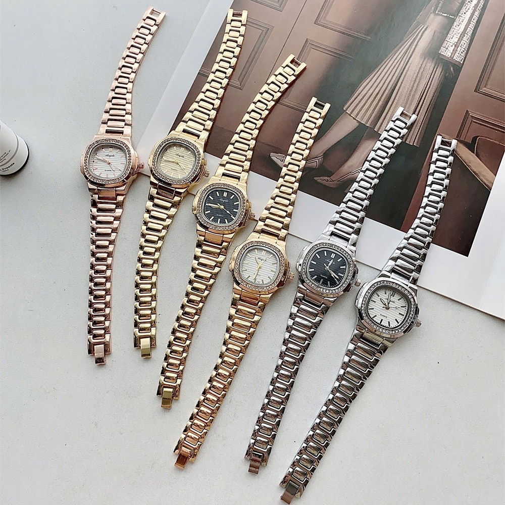 方形手錶 鋼帶腕錶 女生手錶 指針女錶 學生錶 考試手錶 飾品 穿搭配件 695