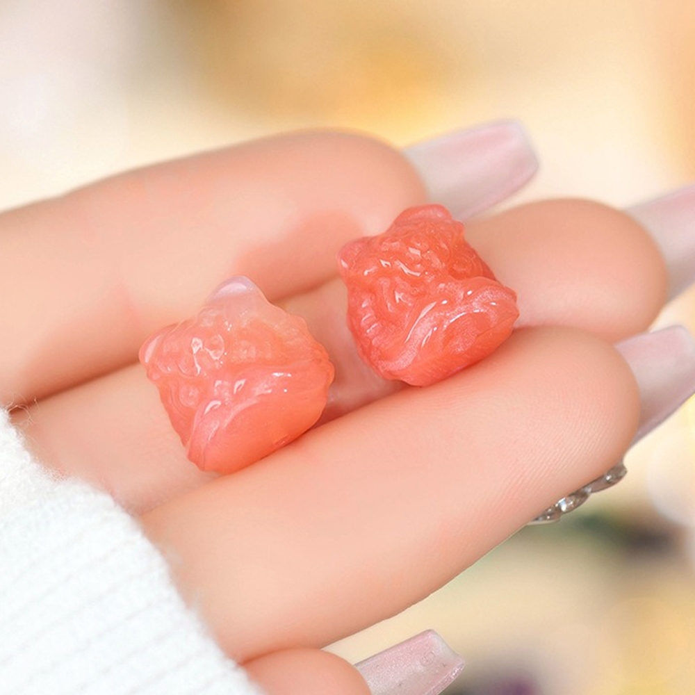 瑪瑙醒獅串珠配件 DIY飾品 天然瑪瑙 手工配件 手作手鍊隔珠配飾 095