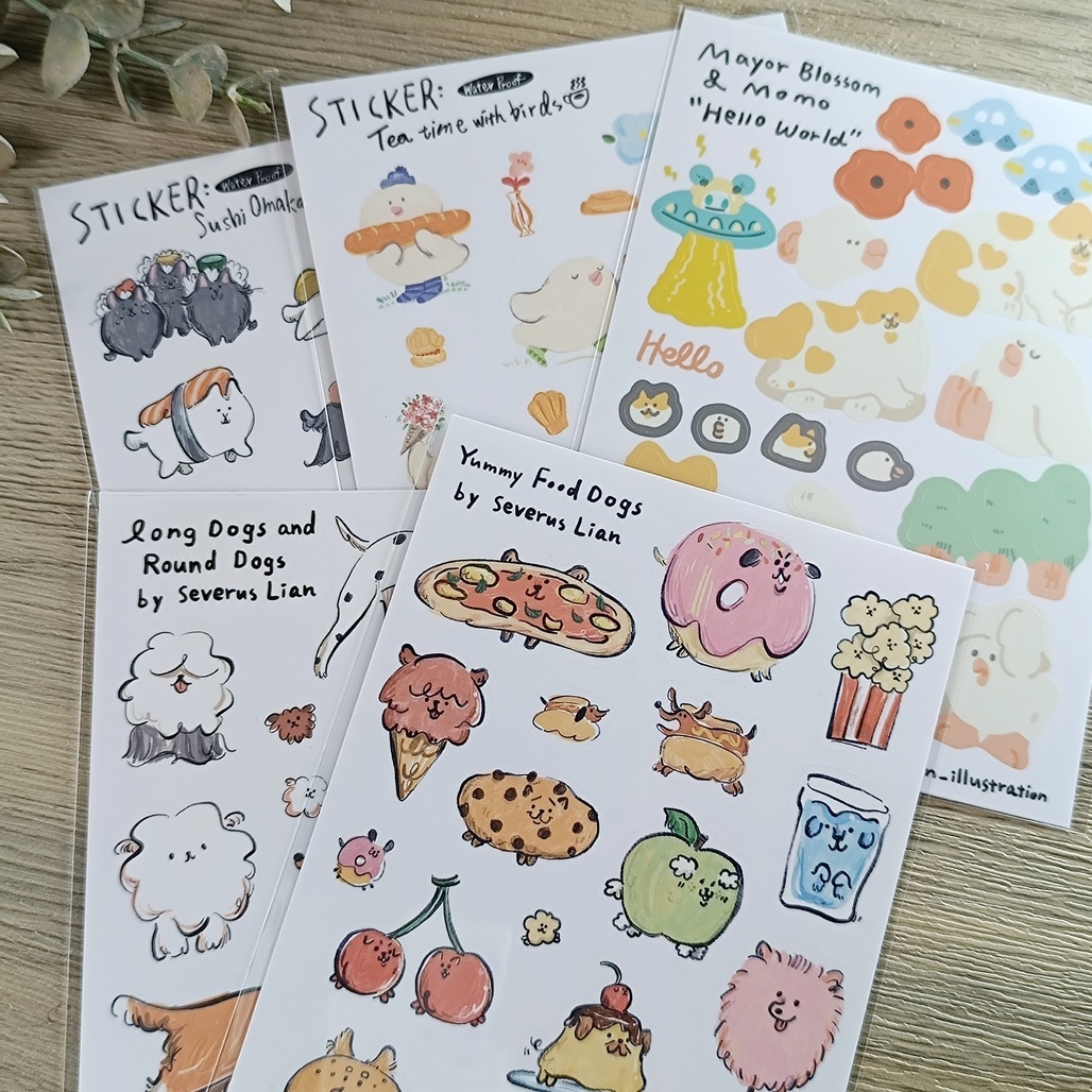 里恩太太．防水透明圖鑑貼紙 共六款