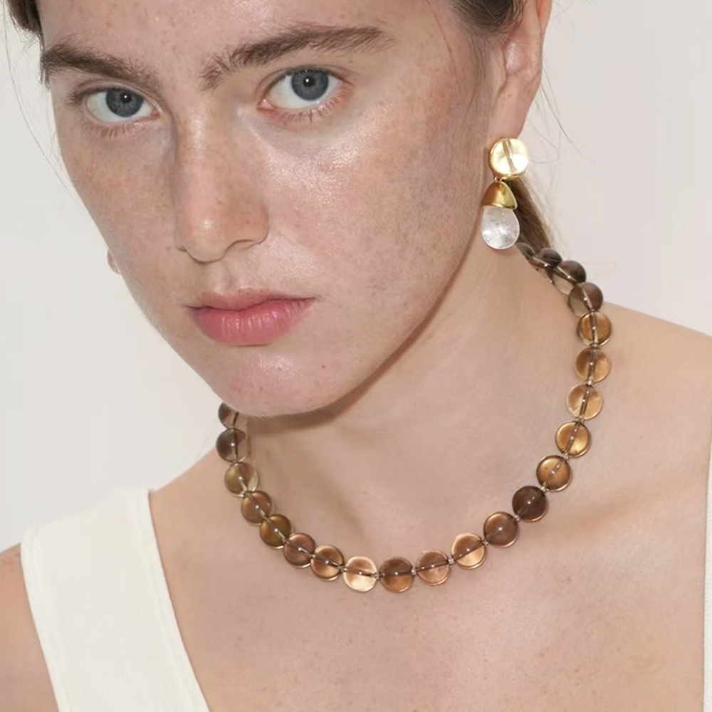 飾品 女生項鍊 項鍊 耳環 串珠項鍊 水晶項鍊 耳釘 垂墜耳環 671