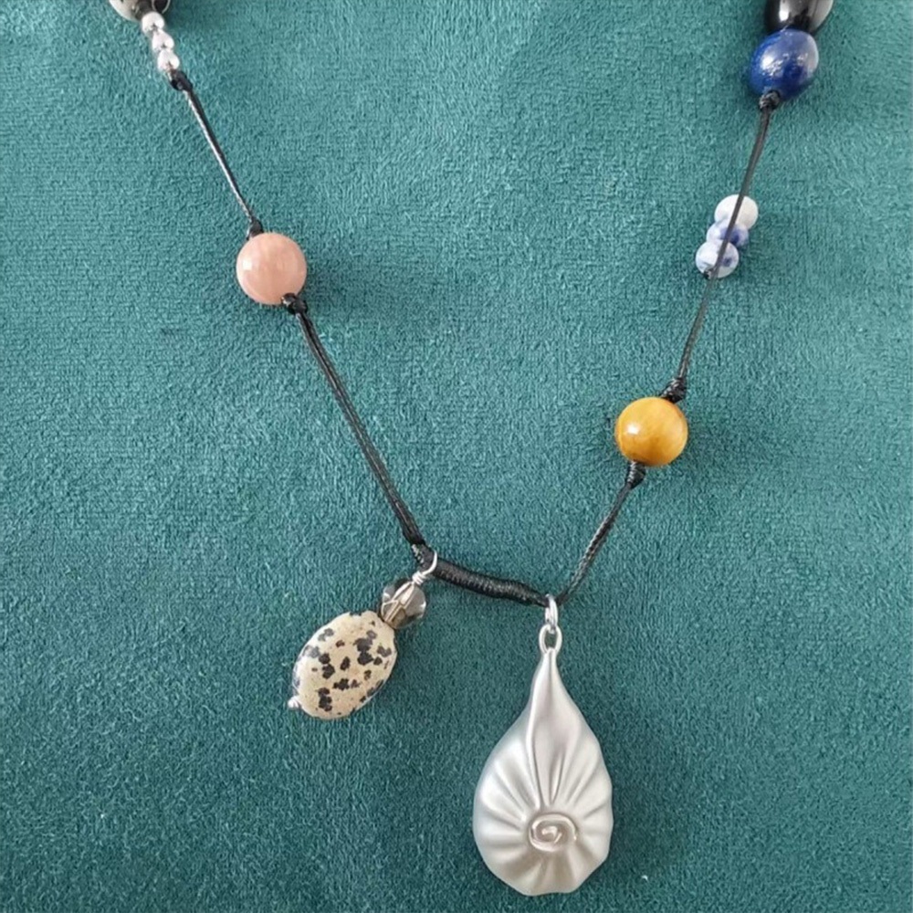 項鍊 女生項鍊 貝殼項鍊 編織項鍊 毛衣鏈 天然石項鍊 民族風 667