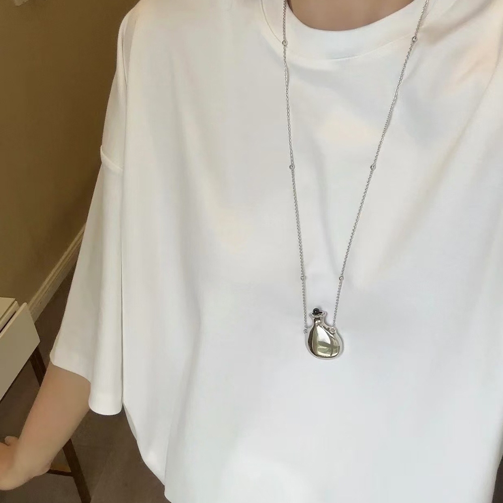 項鍊 香水瓶吊墜項鍊 女生項鍊 瑪瑙項鍊 毛衣鏈 長鍊 百搭 664