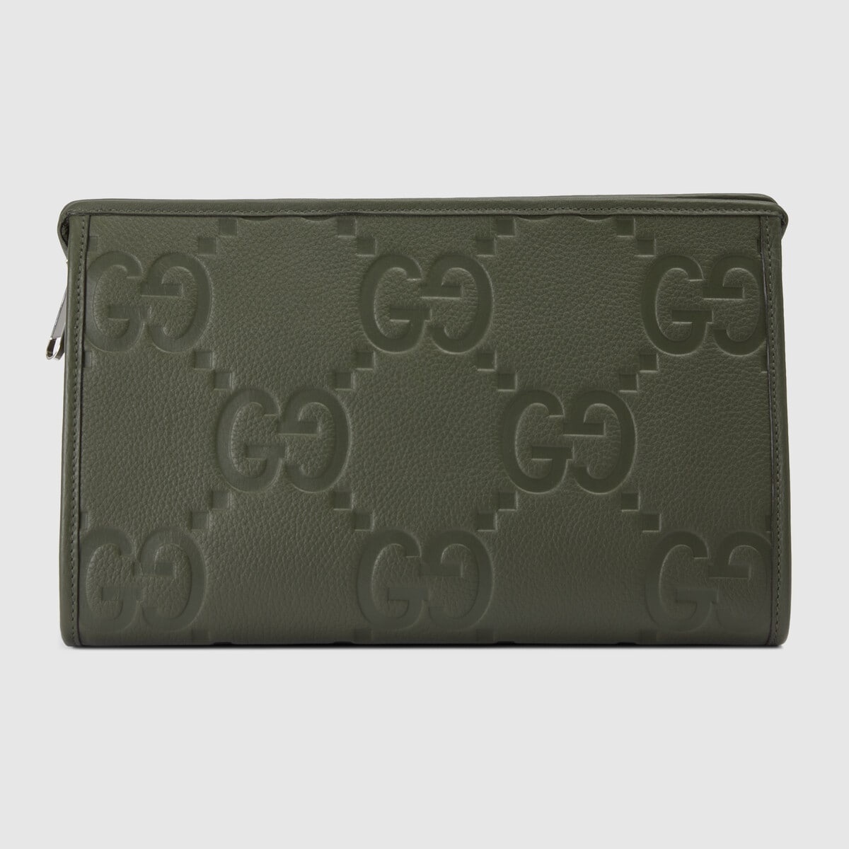[E] GUCCI DARK GREEN JUMBO GG POUCH, 739490AABY0-3346 (EGC156)