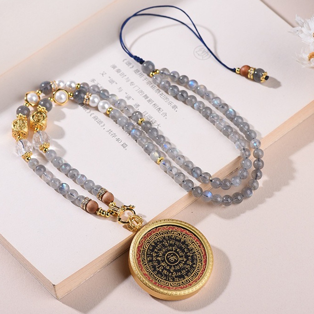 項鍊 飾品 吊墜 吊墜繩 灰月光 新中式 天然 唐卡 毛衣鏈 638