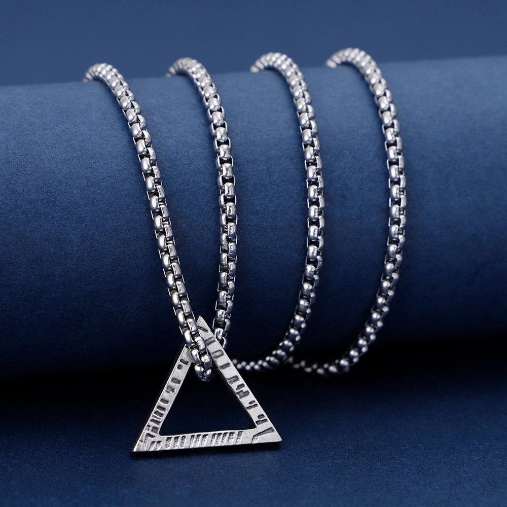 三角形吊墜 幾何三角形 項鍊 飾品 嘻哈項鍊 吊墜項鍊 配飾 632