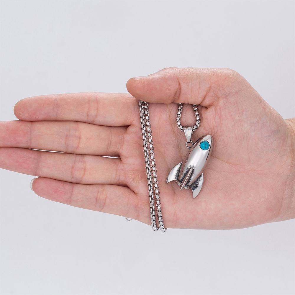 飾品 項鍊 吊墜項鍊 男生項鍊 火箭項鍊 毛衣鏈 鈦鋼項鍊 百搭 083