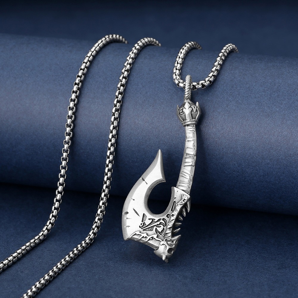 斧頭吊墜 海盜 維京人斧頭 項鍊男 骷髏戰斧 吊墜項鍊 復古 628