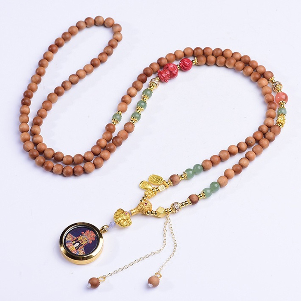 項鍊 吊墜項鍊 五爺財神 唐卡 老山檀 新中式 招財 保平安 616
