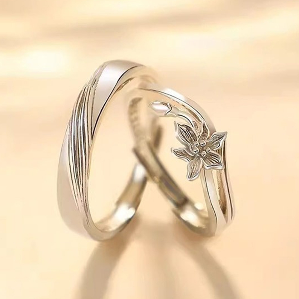 鳶尾花 對戒 925純銀 戒指 情侶戒指 飾品 銀飾 情人節 604