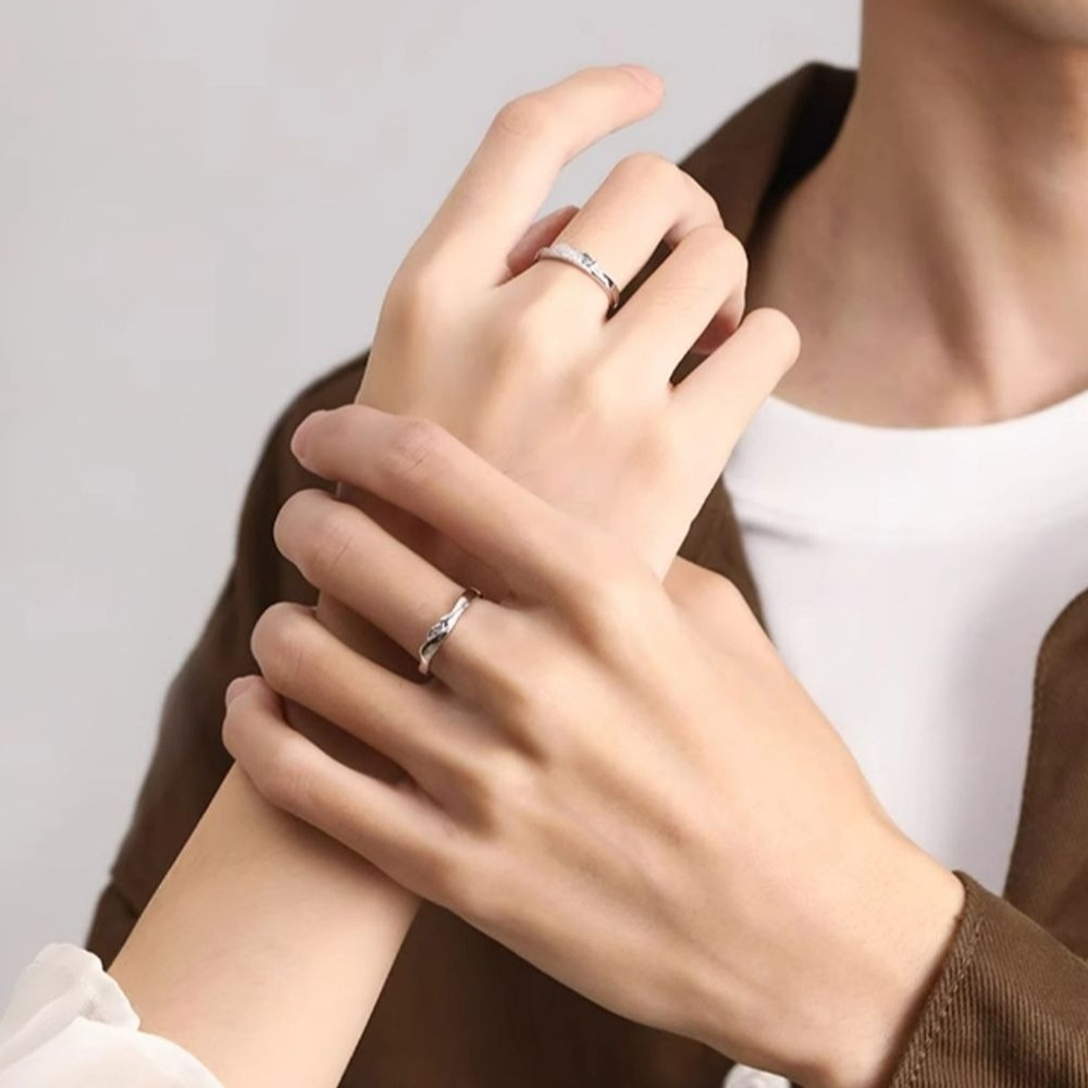 戒指 對戒 山形戒 素戒 s925純銀 情侶款 飾品 可調節 603