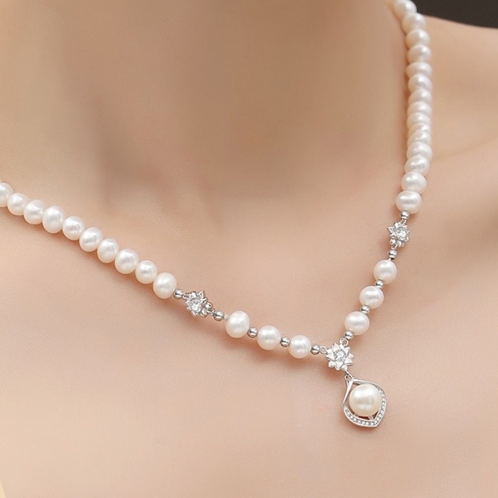飾品 項鍊 珍珠項鍊 純銀項鍊 女生項鍊 天使之心 高級感 送女友 593