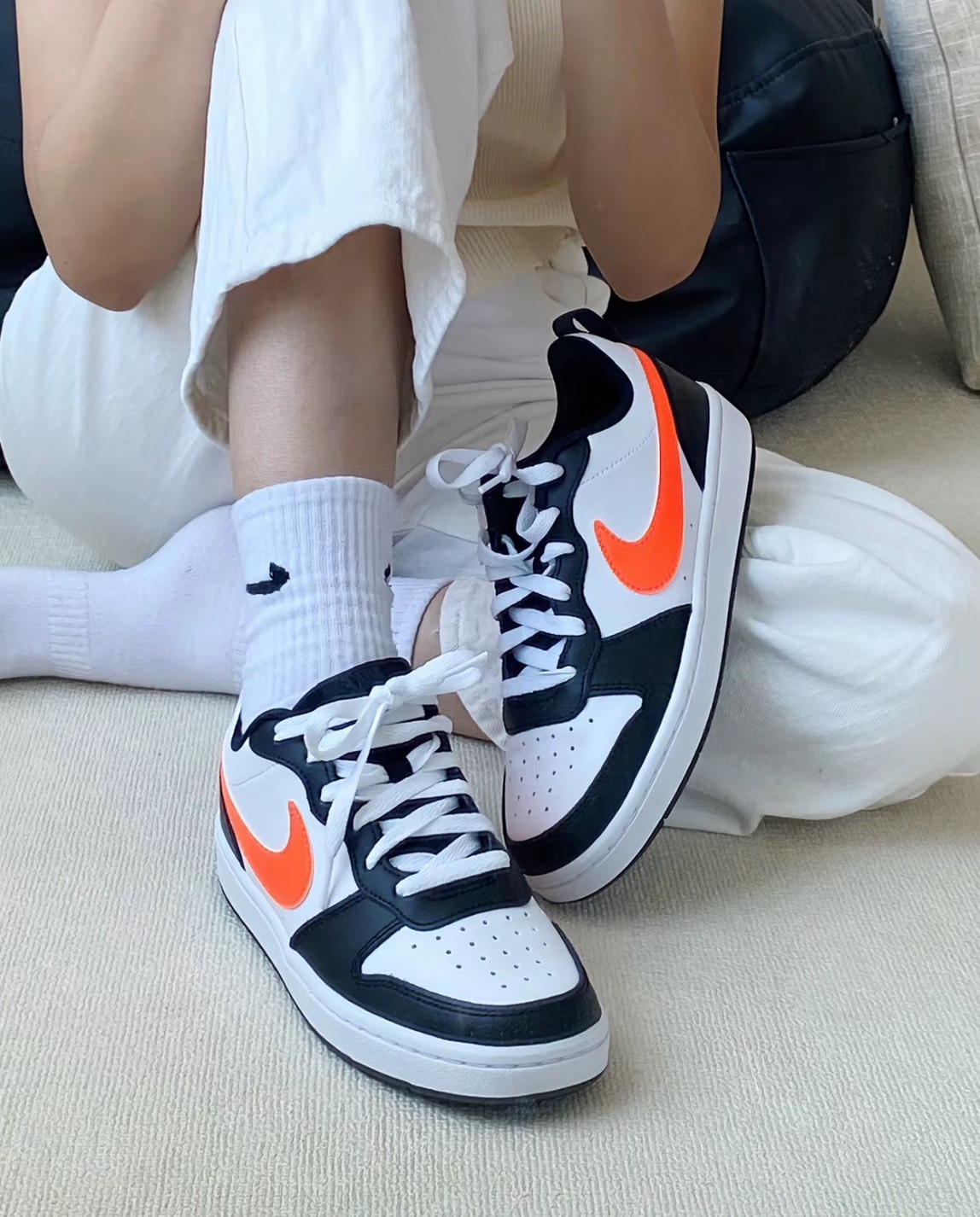 NIKE COURT BOROUGH 2 黑橘色 大童鞋 BQ5448-115