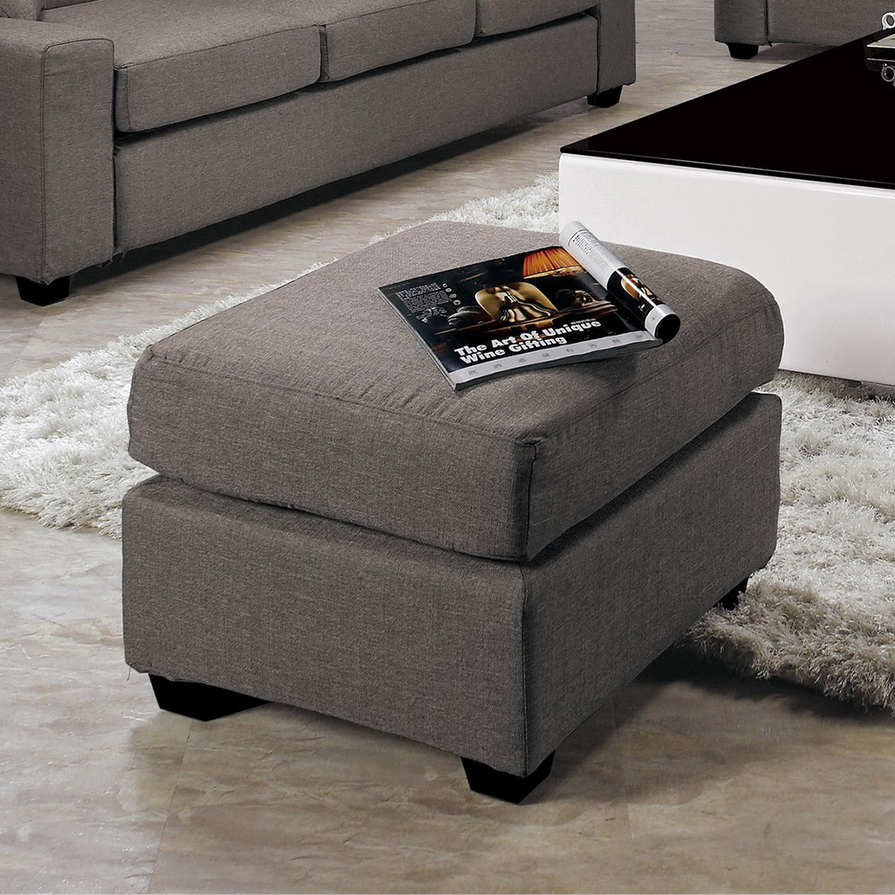 布拉格灰色布腳椅