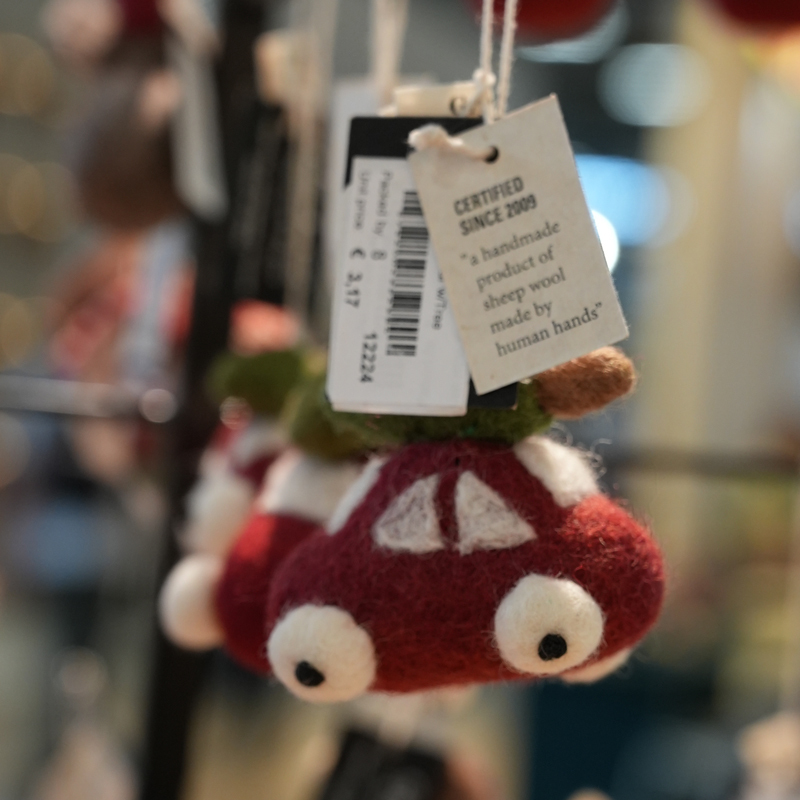 丹麥Gry&Sif 聖誕掛飾-Red Car w/Tree(12224)