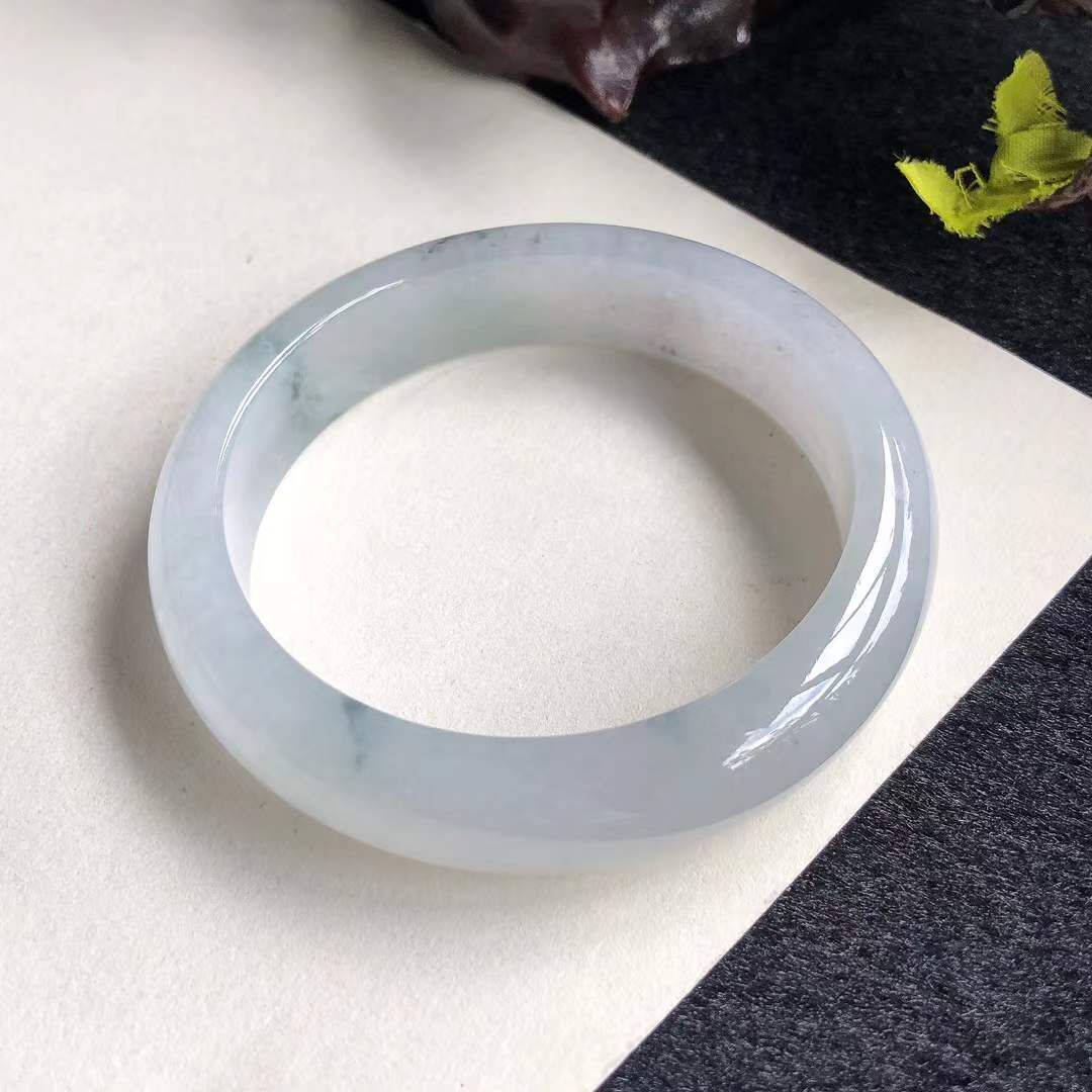 冰糯種飄烏雞正圈手鐲,天然翡翠A玉, 緬甸玉, Jade, Jadeite