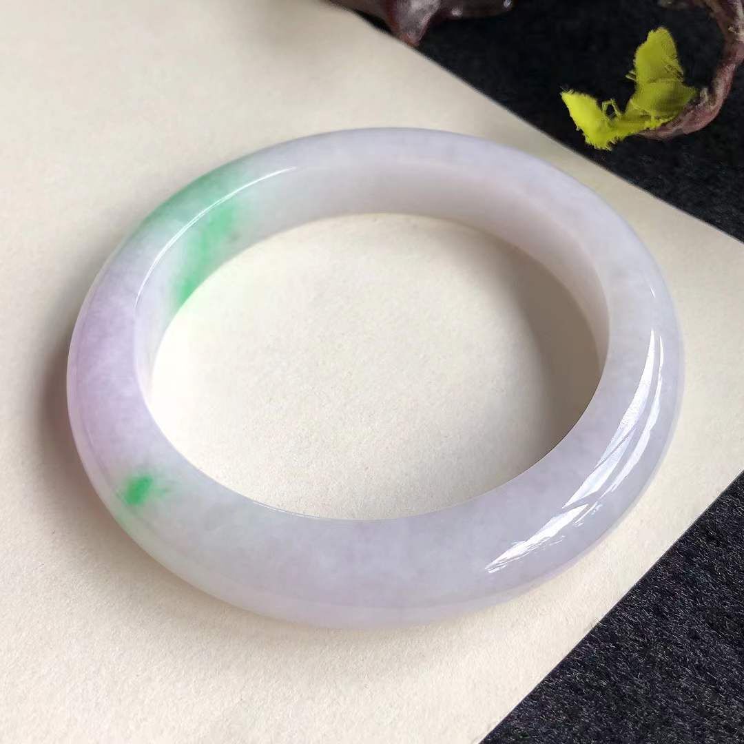 9252648 57mm冰糯種春彩翡翠正圈手鐲 (56-58)